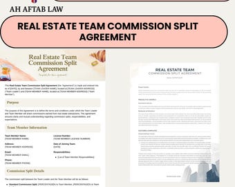 Real Estate Team Commission Split Agreement Template (Google Docs & Canva)