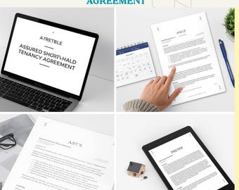 Assured Shorthold Tenancy Agreement Template - UK Landlord Tenant Contract, Editable Word Document