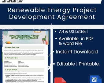 Sjabloon overeenkomst ontwikkelingsovereenkomst hernieuwbare energie (DOCX, pdf, gids)