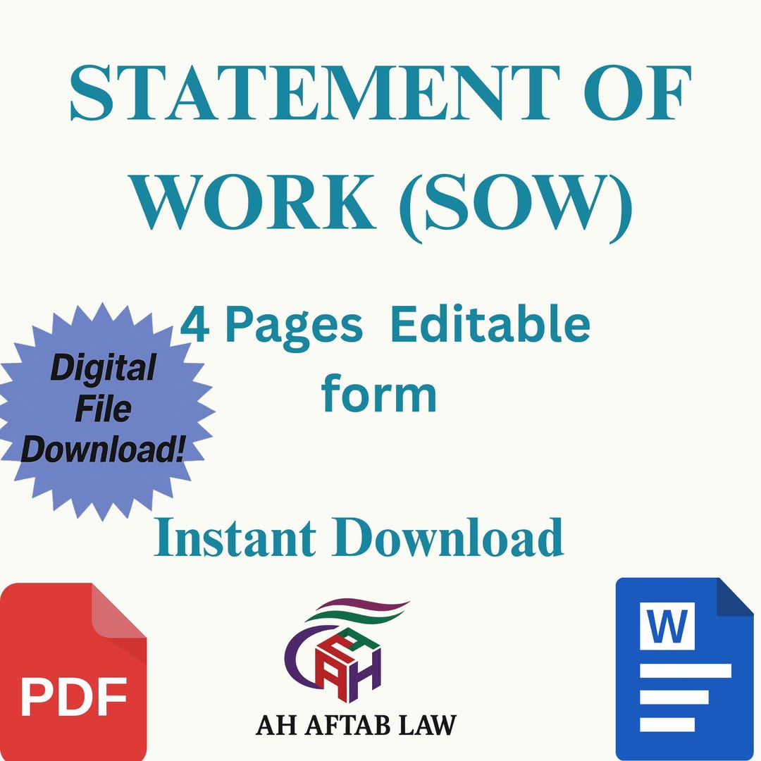 Custom Statement of Work Template for Projects | Professional SOW ...