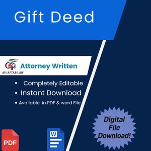 Gift Deed of Immovable Property Template | Legal Document for Property Transfer & Ownership Proof