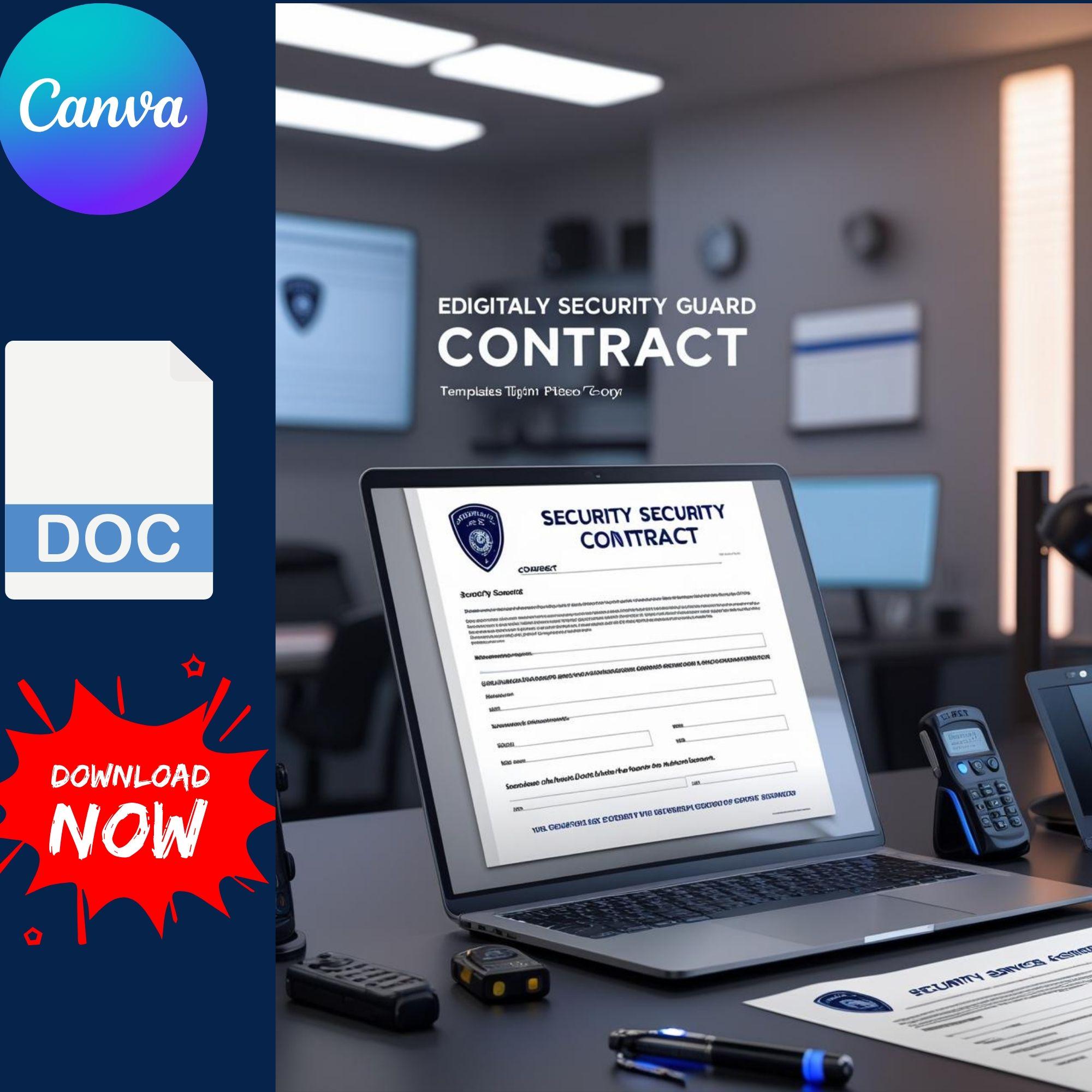 Security Guard Contract Template: Editable Security Service Agreement ...