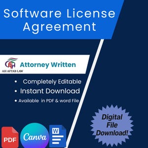 Customizable Software License Agreement Template - Legal Document for Software Developers