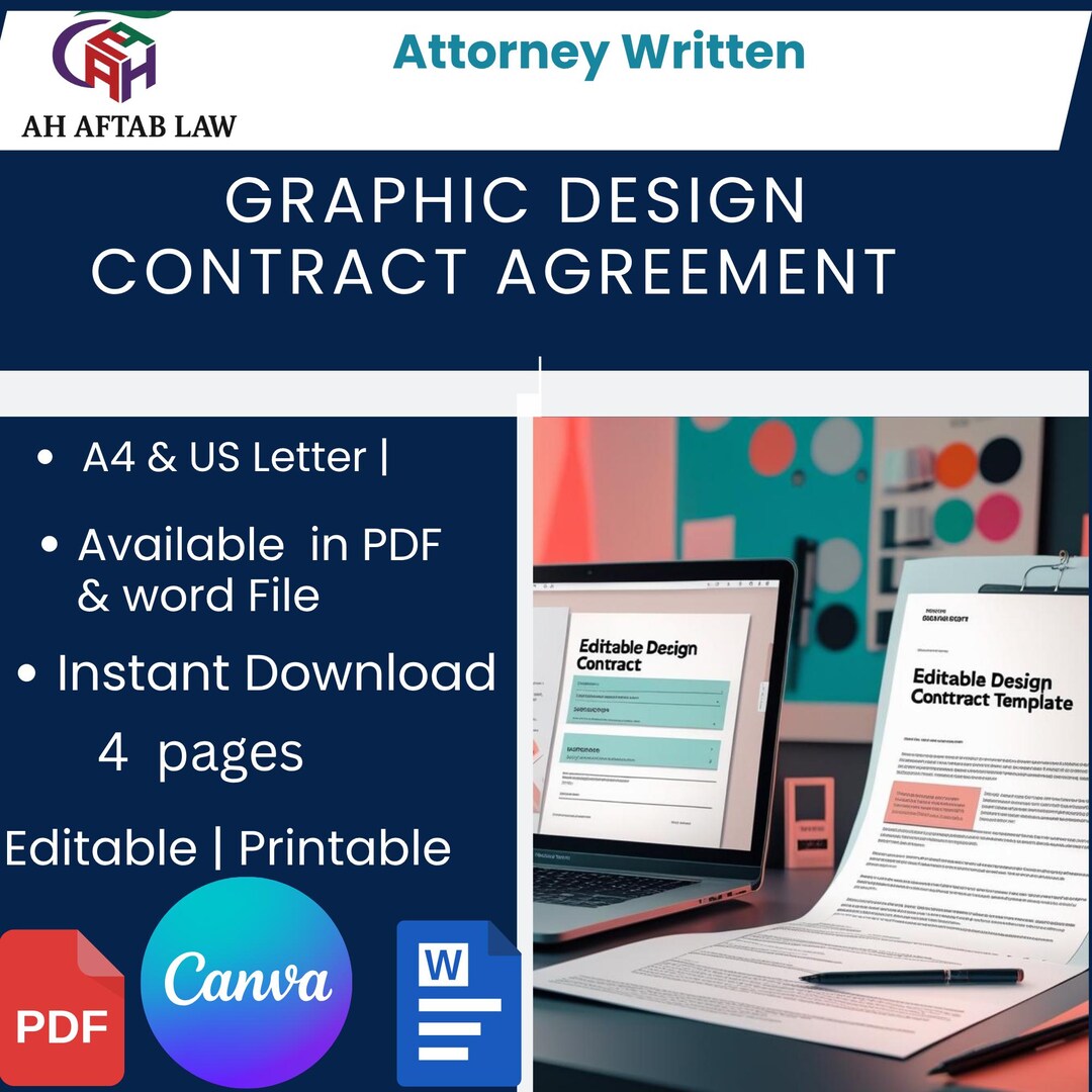 Designer Contract.pdf Graphic Design Contract Template, Digital Download, Editable Designer ...