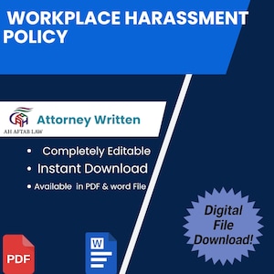 Documento de política de acoso laboral personalizable / Recurso esencial de cumplimiento para empleadores