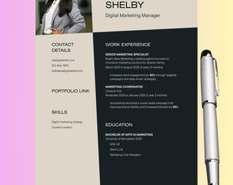 Professional Resume Template: Modern CV Design for Word, Google Docs & Apple Pages - Instant Download