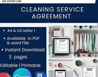 Modelo de Contrato de Serviços de Organização e Desapego para Imprimir, Contrato de Organizador Profissional Editável, Download Imediato