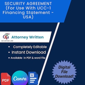 Professional UCC-1 Financing Statement Forms | Security Agreement Templates for USA Businesses