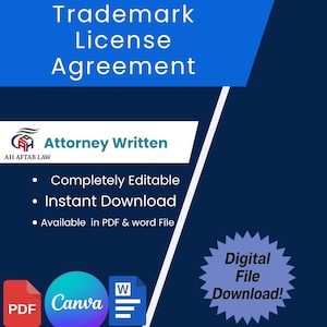 Professional Trademark License Agreement | Editable Legal Document for Your Business Needs