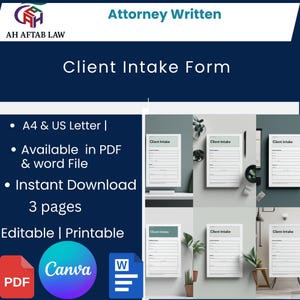 Client Intake Form Template: Editable PDF & Word for Therapists, Coaches