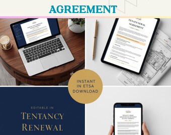 Editable Tenancy Renewal Agreement Template: Canva Legal Form (Instant Download)