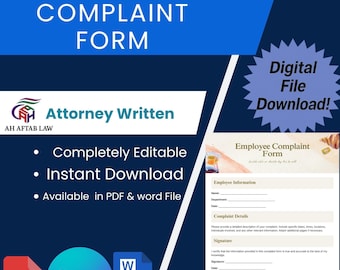 Employee Complaint Form Template: HR Incident Report (Word & PDF)