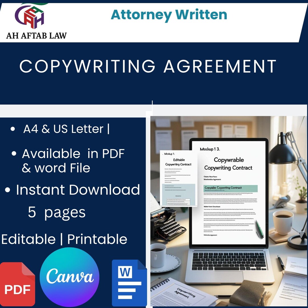 Copywriting Agreement Template, Digital Download, Editable Client ...