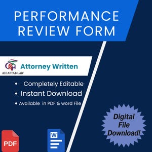 Customizable Performance Review Form Template | Employee Evaluation Sheet for HR Professionals