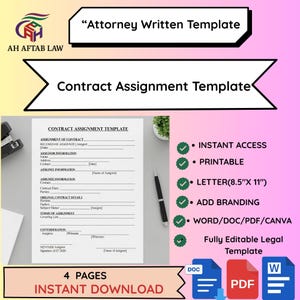 Contract Assignment Template: Printable Legal Agreement Form for Business Rights Transfer Document
