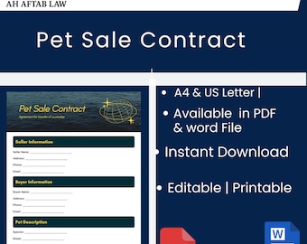 Puppy Sales Contract Template: Editable PDF & Word