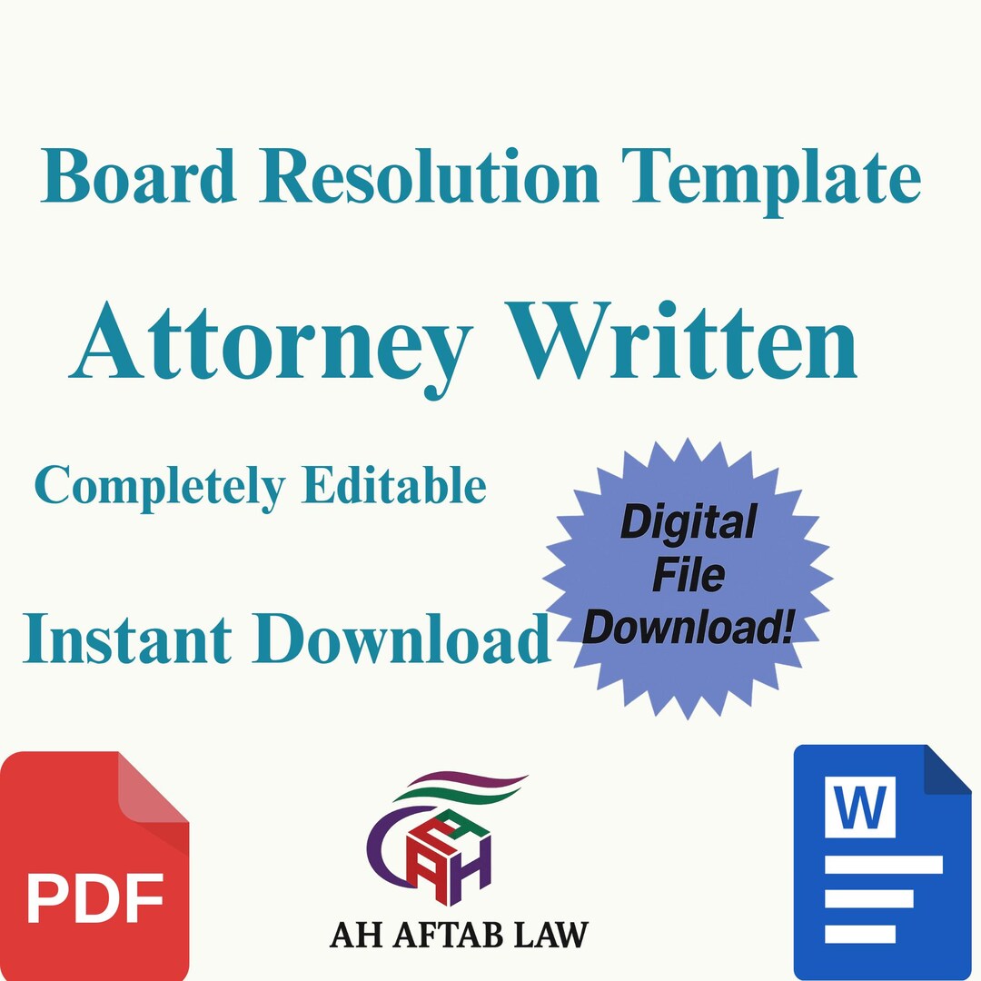 Professional Board Resolution Template - Customizable and Easy to Use ...