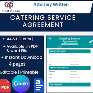 Catering Contract Template, Catering Services Contract Agreement , Food Service Agreement Catering Service Agreement Template,