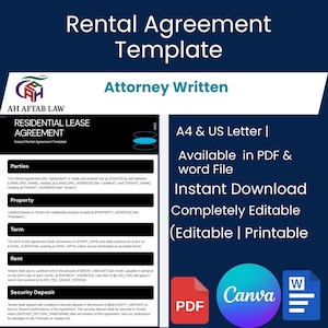 Printable Rental Agreement Template: Residential Lease Contract (Google Docs, Word, PDF)