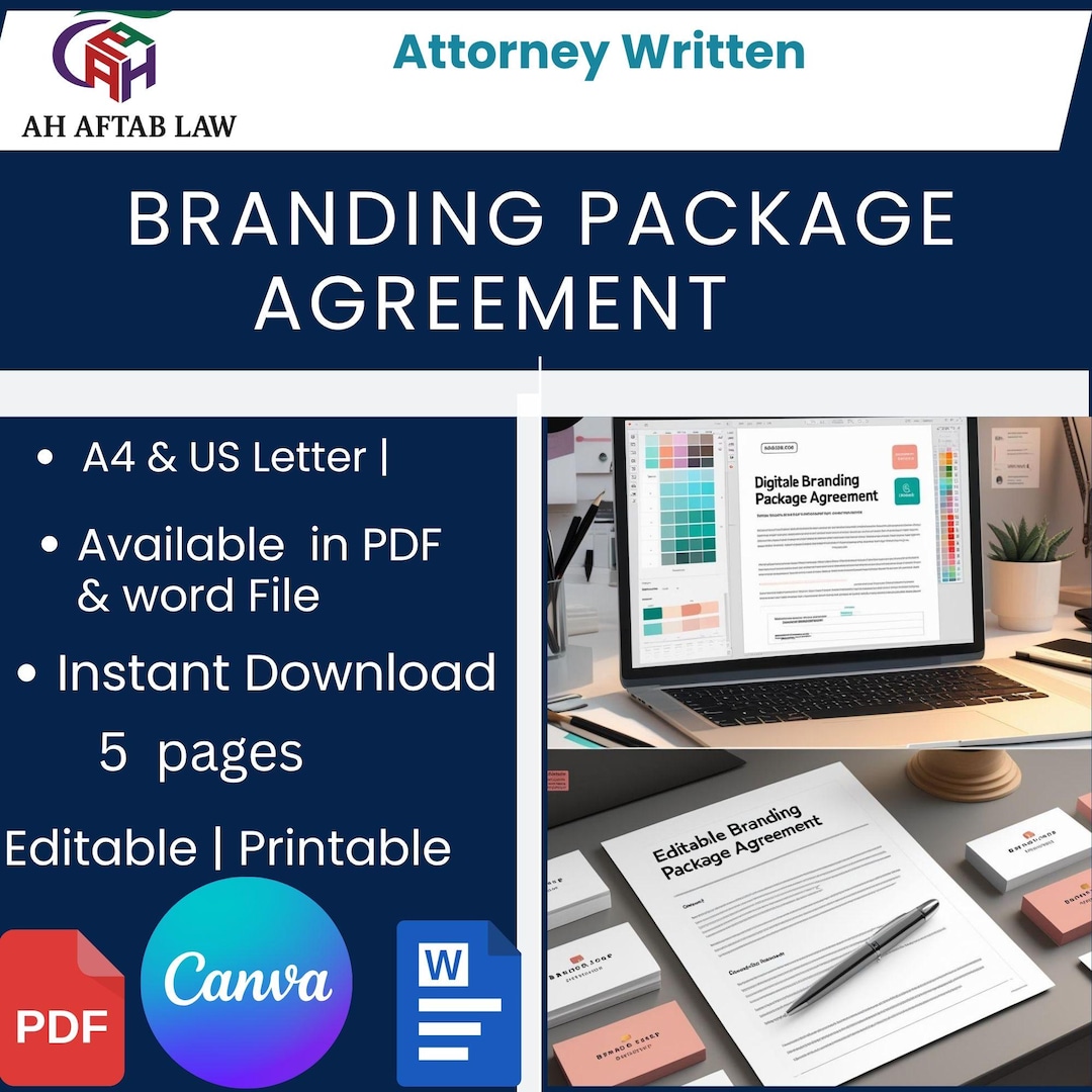 Branding Package Agreement Template: Editable Client Contract (PDF ...