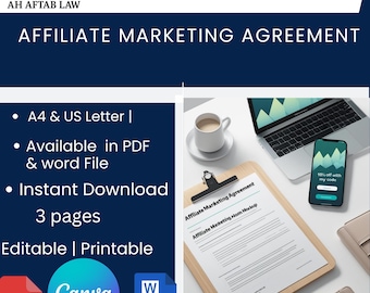 Affiliate Marketing Agreement Template: Editable Legal Contract (PDF Download