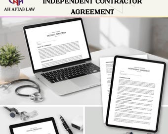 Medical Director 1099 Contract Template,  Med Spa Physician Oversight Word & PDF,