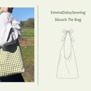 Slouch Tie Bag Schnittmuster - PDF-Download, Anfänger freundlich, DIY Schultertasche Schnittmuster