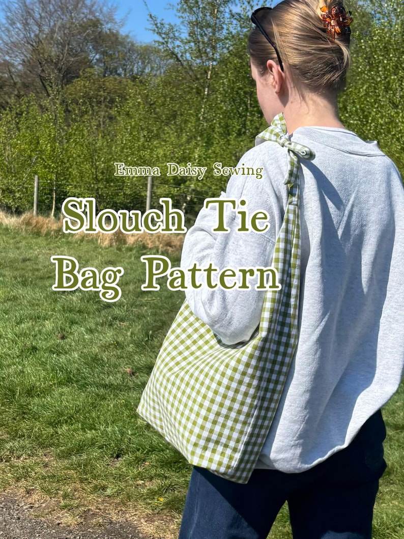 Slouch Tie Bag Schnittmuster - PDF-Download, Anfänger freundlich, DIY Schultertasche Schnittmuster Bild 1