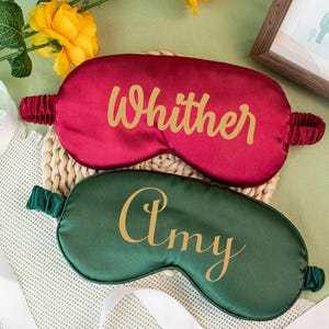 Custom Name Satin Sleep Mask | Personalized Eye Mask for Couples | Romantic Gift for Him or Her, Valentine’s, Anniversary & Birthday