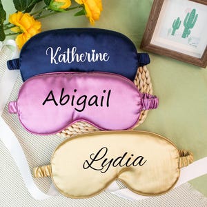 Personalized Eye Mask with Name - Custom Eye Mask for Bridesmaids, Sleepover Favors, Birthday or Wedding Gift