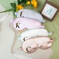 Personalized Satin Sleep Mask with Printed Initial, Bridesmaid Gift, Wedding Favor, Spa Party Eye Mask, Custom Letter Eye Cover