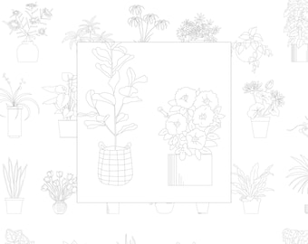Autocad Blocks - Hand drawn Potted plants | 2D Collection