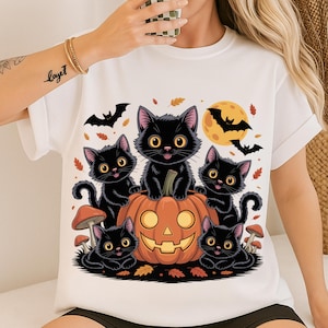Black Cat Pumpkin Png, Ghots Cat Png, Retro halloween Png, Gothic Png, Black Cat Png, Fall Png, Halloween Cat Mama Shirt, Autumn Png