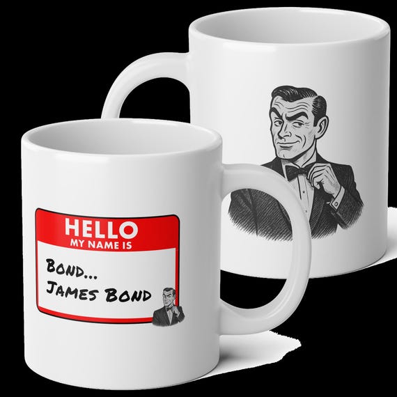 James Bond Coffee Mug, Funny 007 Spy Gift, Novelty Name Tag Cup - Etsy