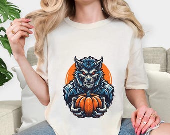 Werewolf Halloween T-Shirt: Comfort Colors Spooky Monster Tee
