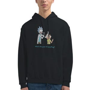 Rick and Morty Hoodie – “What’s the Point of Everything?” Existential Pullover, Funny Adult Swim Cartoon Streetwear, Unisex Heavy Fleece