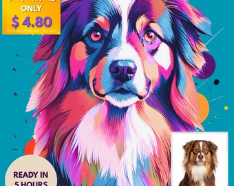Custom Pet Portrait: Watercolor Dog or Cat Painting (Digital Download, 5-Hour Delivery)