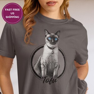 Dog Shirt Customized with Photo Name, Custom Pet Memorial Tee, Personalized Dog Face Shirt, Pet Portrait T-Shirt Gift, custom dog tee shirt