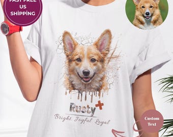 Custom Pet Portrait Shirt: Vintage Style Memorial Tee - Comfort Colors