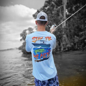 Stay &#39;Til We Filet Long Sleeve – Performance Fishing Shirt | UV Sun Shirt | Terra-Shark Gear