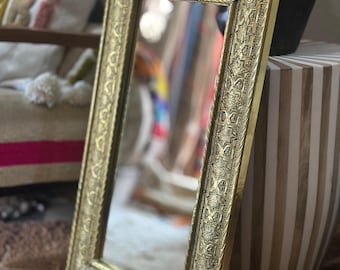 Handcrafted Moroccan Brass Mirror – Custom Engraved Frame