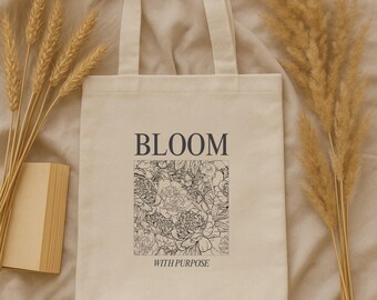 Borsa tote in cotone floreale: borsa della spesa ecologica e riutilizzabile