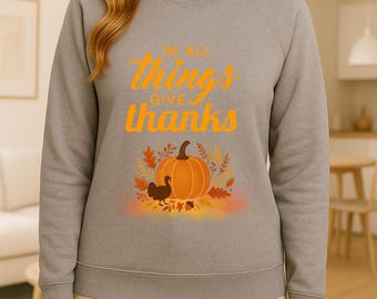 Fall Harvest Pumpkin Crewneck Sweatshirt: Cozy Autumn Apparel