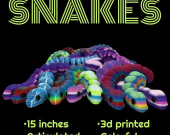 Serpents articulés de 15 pouces imprimés en 3D