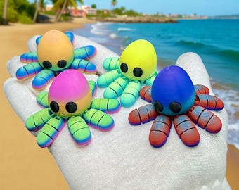 Schattige 3D-geprinte gelede regenboogoctopus