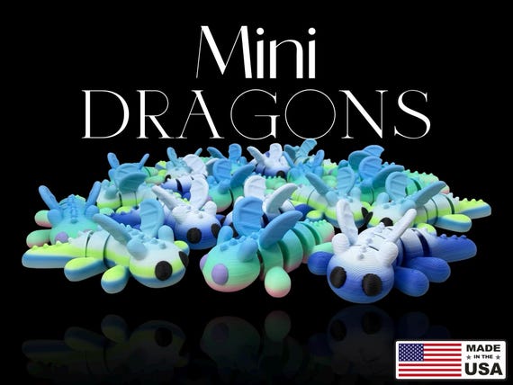 Mini Flexi Dragons 3D Printed