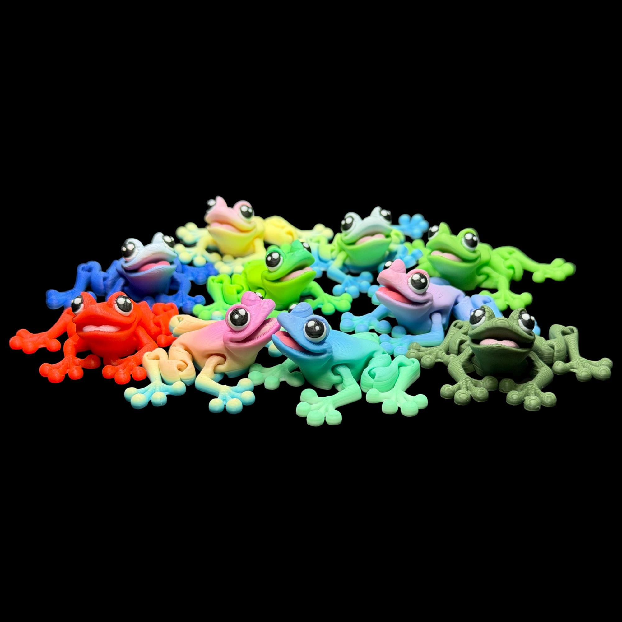 3D Printed Magnetic Articulated Frog - 14 Colors & Glow in Dark
