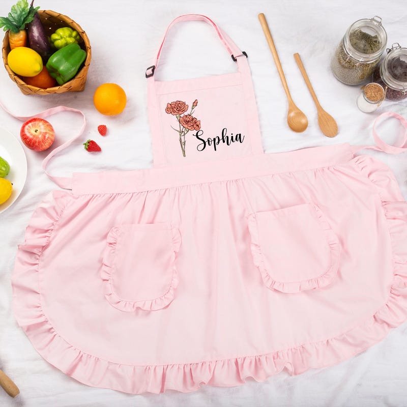 Pink Ruffle Apron - Etsy