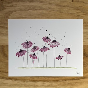 Carte aquarelle fleurs format carte postale impression de créations originales