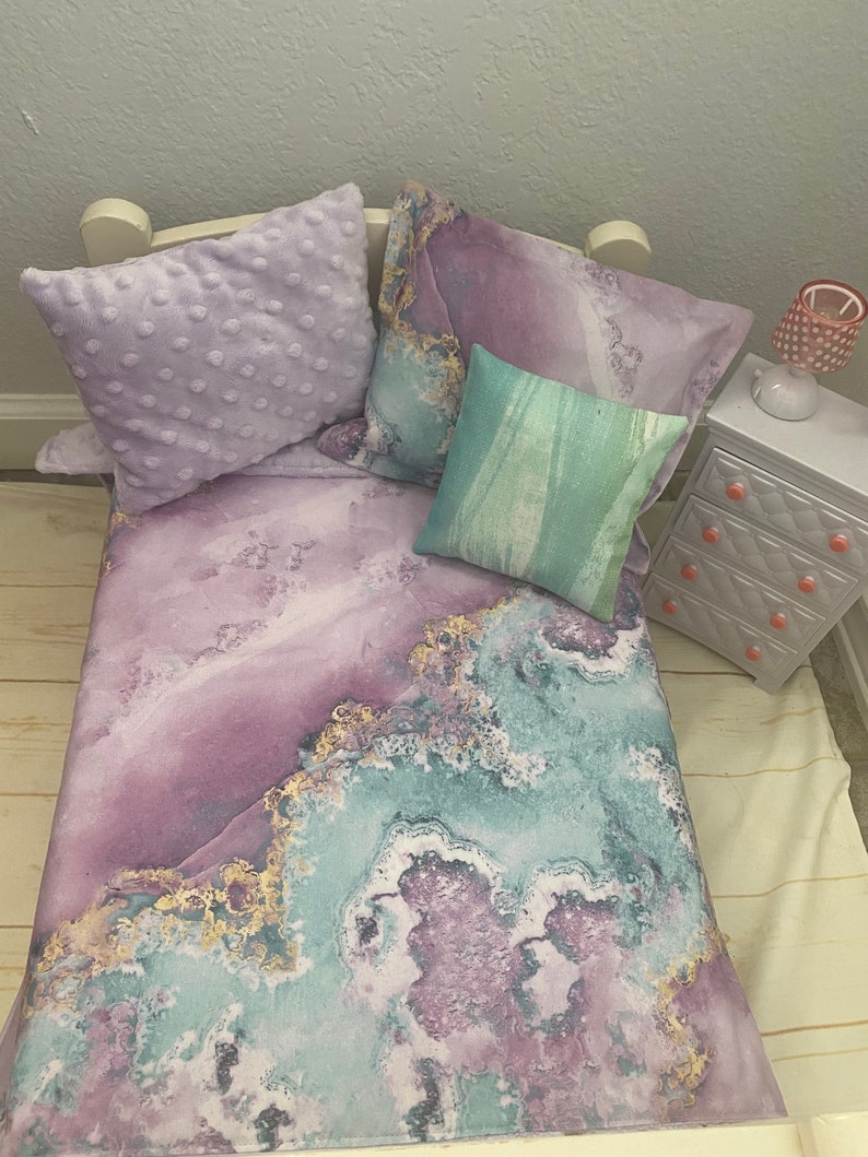 Geodes Rock Print 18 inch Doll Bedding Set/4 image 7